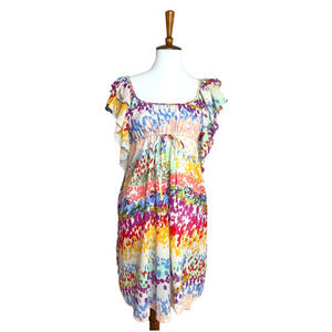 🍀H&M Garden Collection Floral Abstract Multicolored Sheer Dress Women’s Size 2